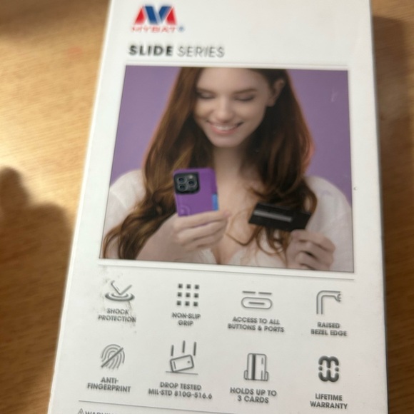 Purple iPhone Case with Flip Cover and Camera Cutout - Picture 2 of 4